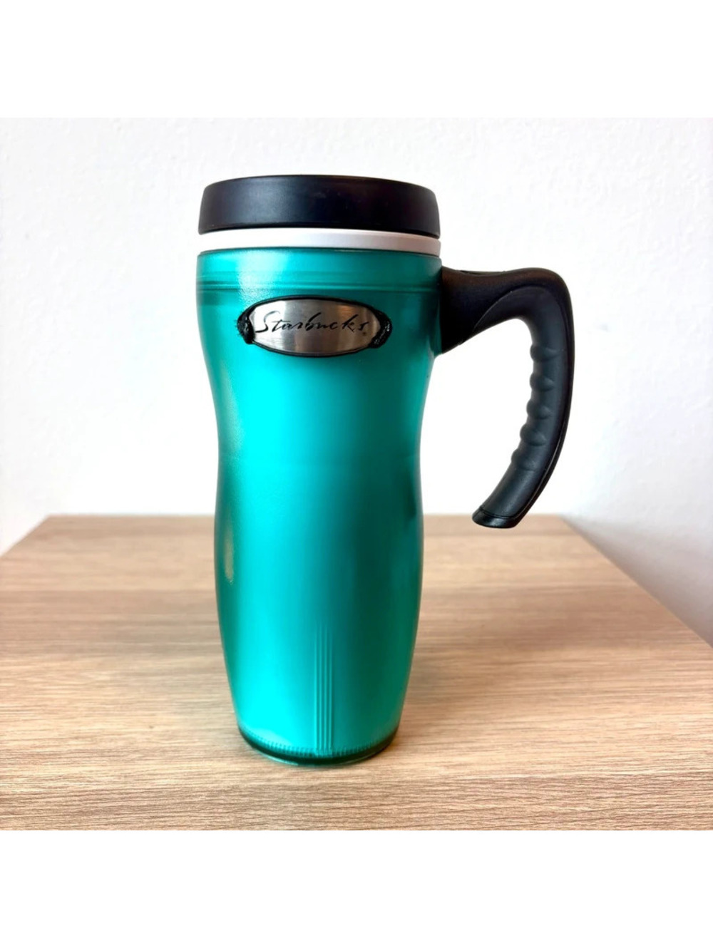 2003 Starbucks Mediterranean Green Lucy Tumbler, 16oz, Vintage, Handle